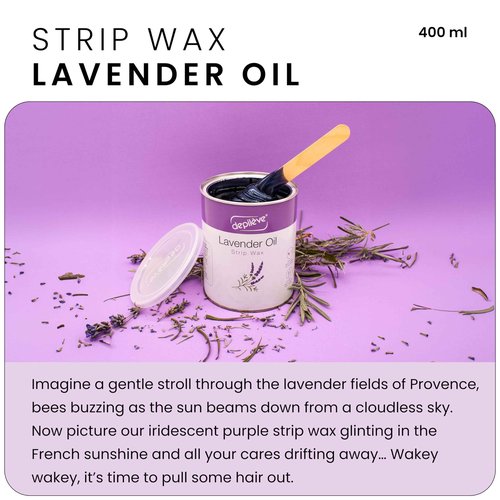 Depileve Strip Wax for Hair Removal - Lavender Rosin Wax for Sensitive Skin - Full-Body - Ideal for Delicate Areas - Moisturizing Strip - for Salon and At-Home Use - 14 oz
