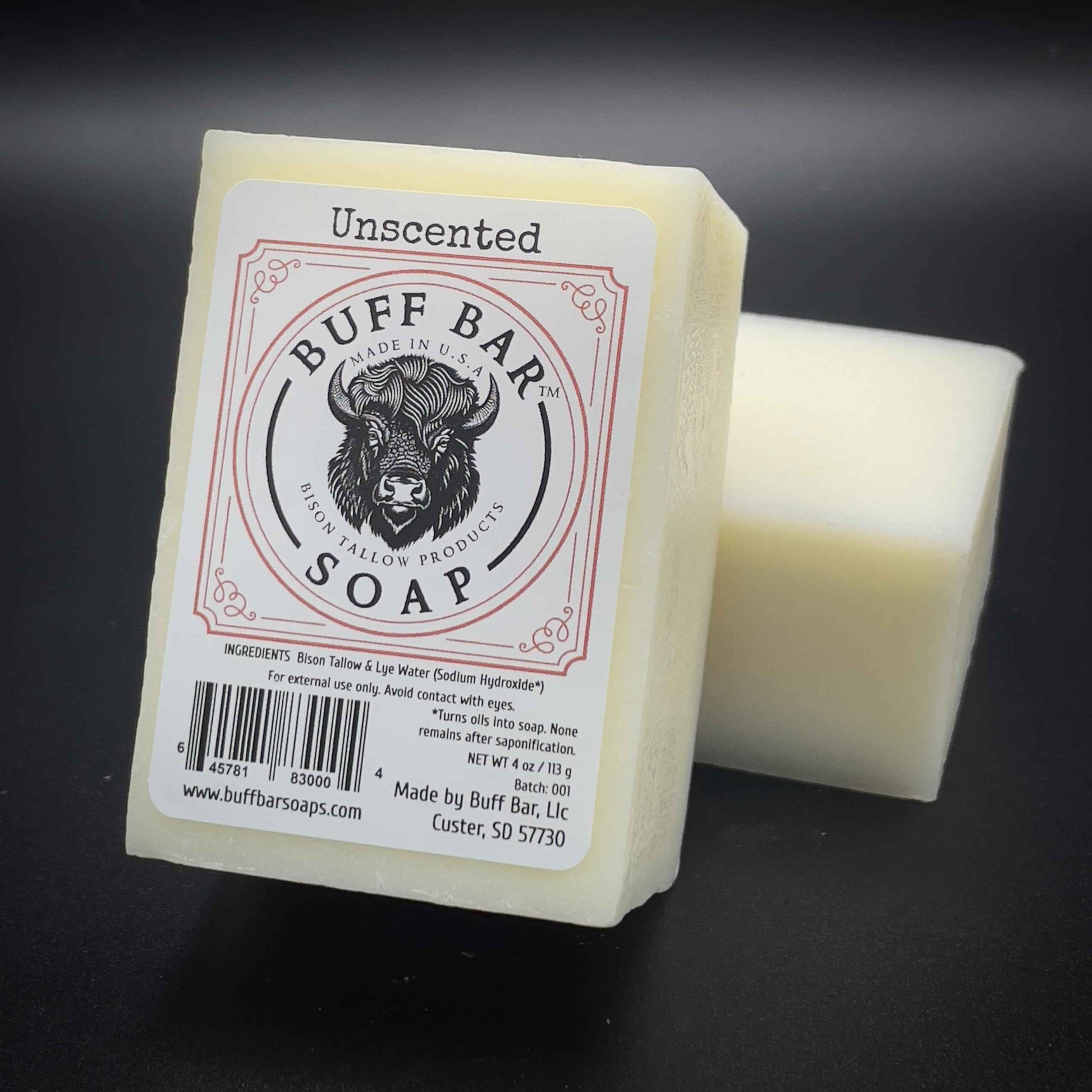 BUFF BAR Bison Tallow Buff Soap Bar, Unscented, (2 pack) - Cleans, Moisturizing, Non-Habit Forming, Soothes, Hydration, Naturally Derived - No Dyes, Chemicals, Fragrances, Preservatives