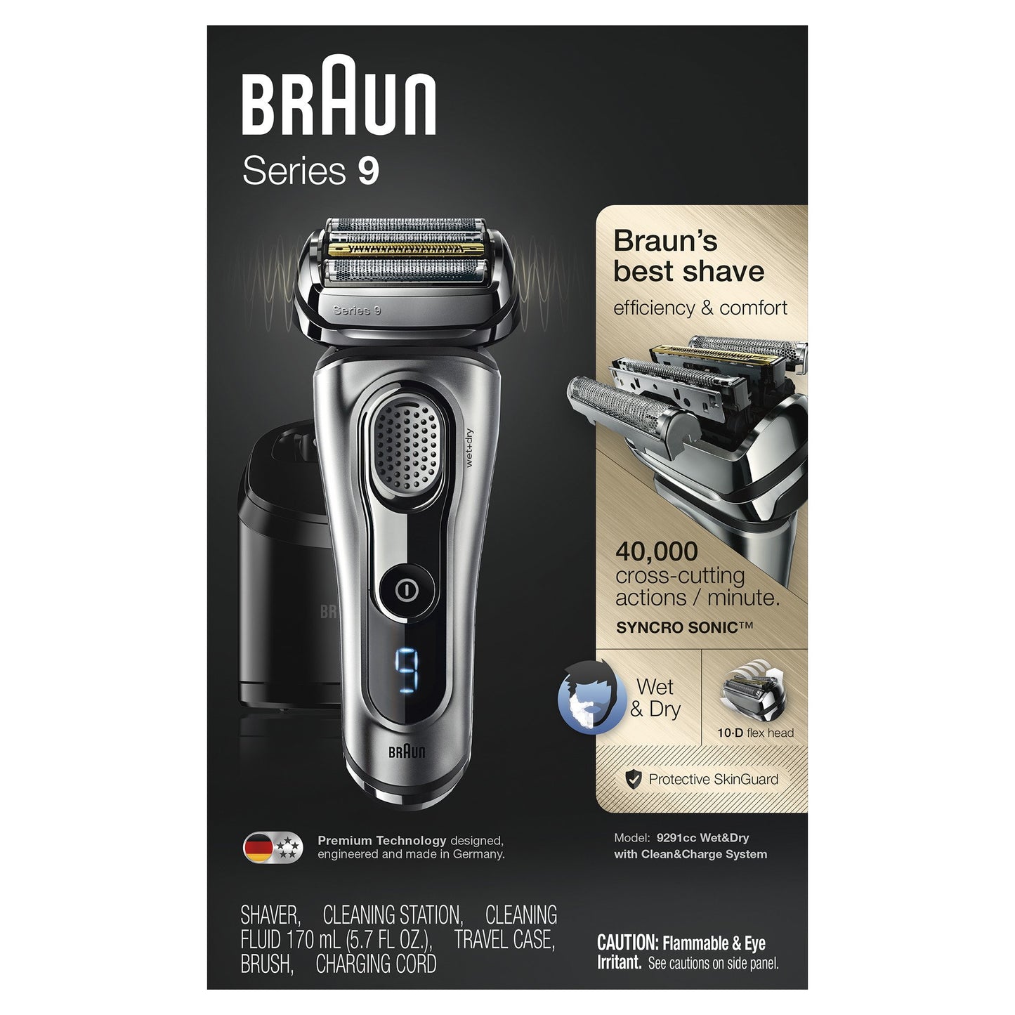 Braun Electric Razor for Men Foil Shaver with Precision Beard Trimmer, Rechargeable, Wet & Dry, Clean & Charge Station and Leather Travel Case, 6 Piece Set