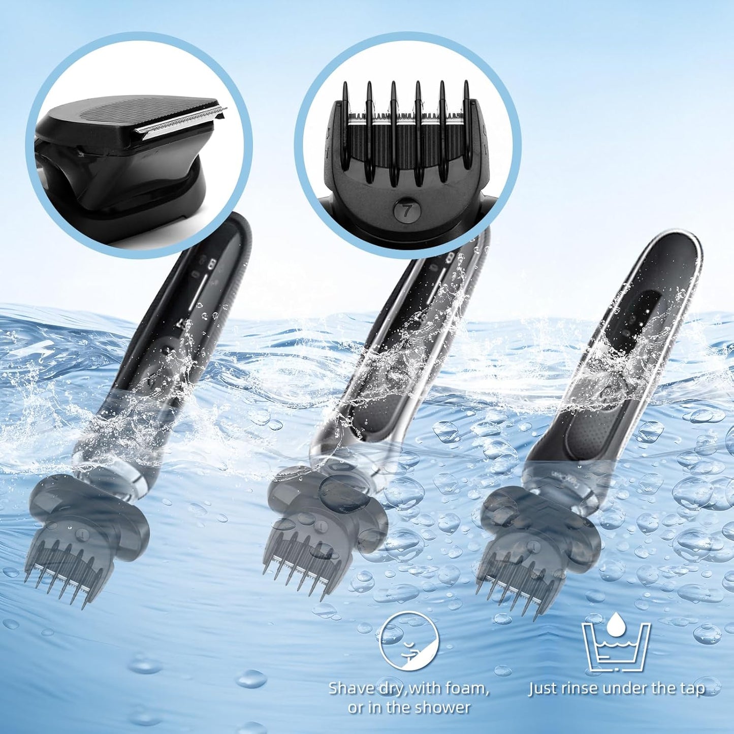 Beard Trimmer Attachment - Compatible With Braun Series 5, 6, 7 | Replacement Guide Combs 1-7mm