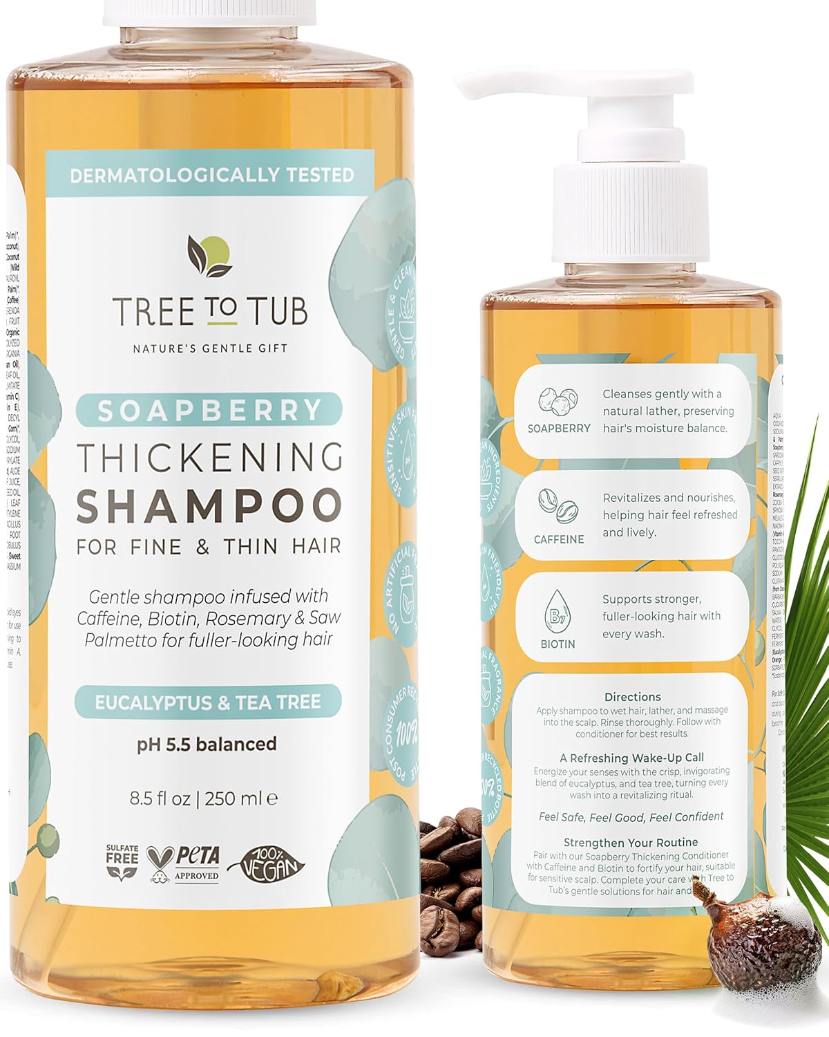 Biotin Fine Hair Thickening Shampoo - Sulfate-Free Argan Oil Formula for Fuller Volume | Gentle for Women & Men