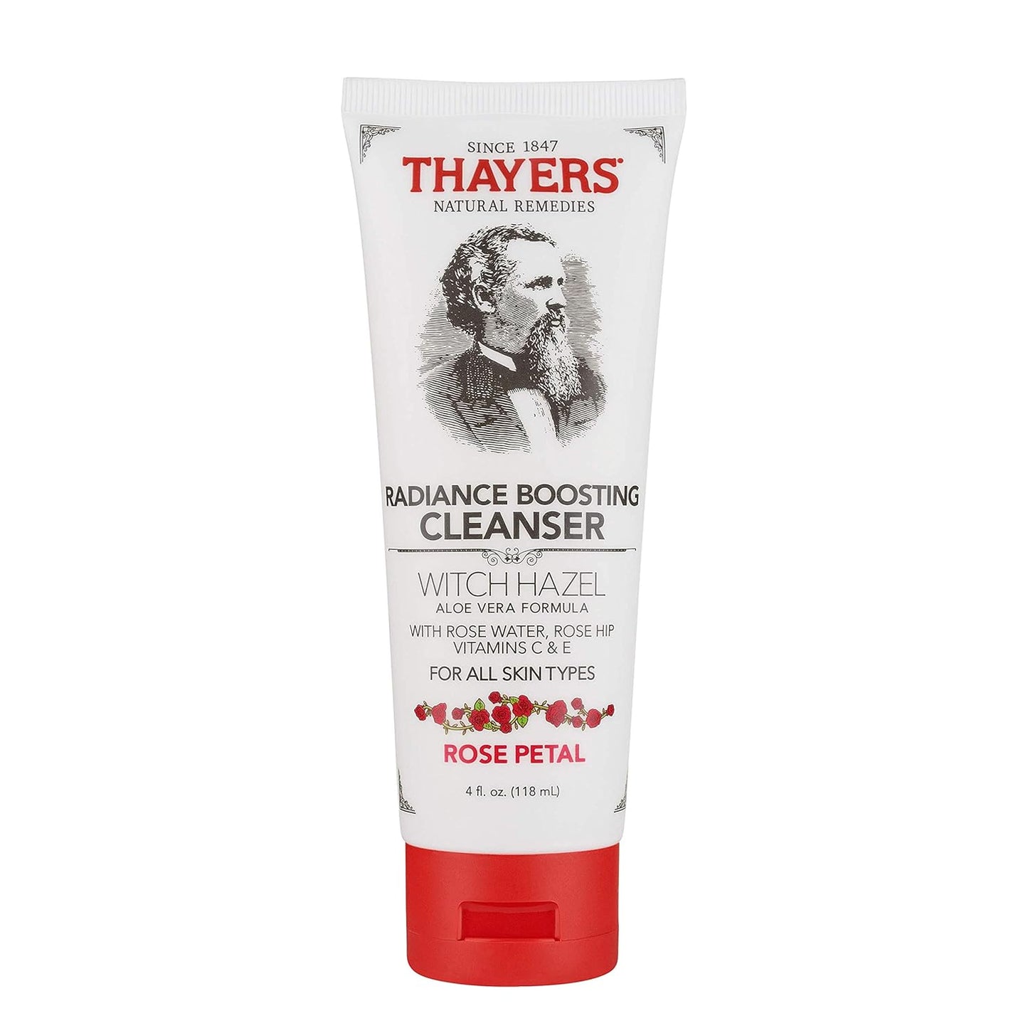 Thayers Rose Petal Cleanser - Radiance Boosting with Vitamin C & E | 4 Ounces