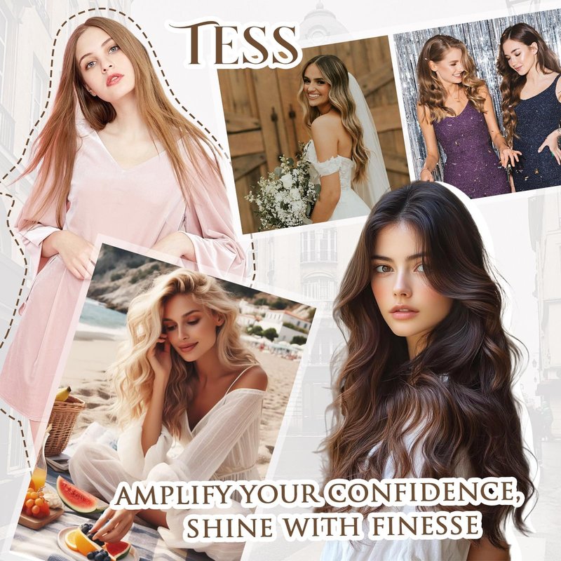TESS Nano Bead Human Hair Extensions, Nano Ring Hairpieces Nano Tip Hair Extensions Pre-Bonded Seamless Look 50pcs/pack, 18 inch, #4RP27R Chocolate Brown Mixed Light Brown