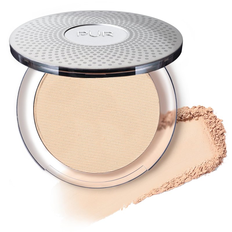 PÜR MINERALS 4-in-1 Pressed Mineral Makeup Powder Foundation with SPF 15 - Concealer & Finishing Compact Pressed Powder for Face - Buildable Medium to Full Coverage Foundation Powder (Vanilla)