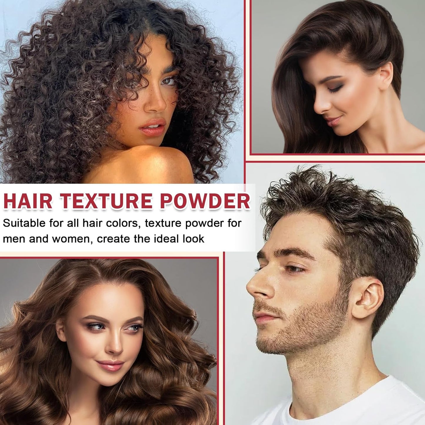 DAMUSI Hair Texture Styling Powder - Mattifying Volume Powder for Men & Women | Strong Hold, Easy Application, 0.52 Oz