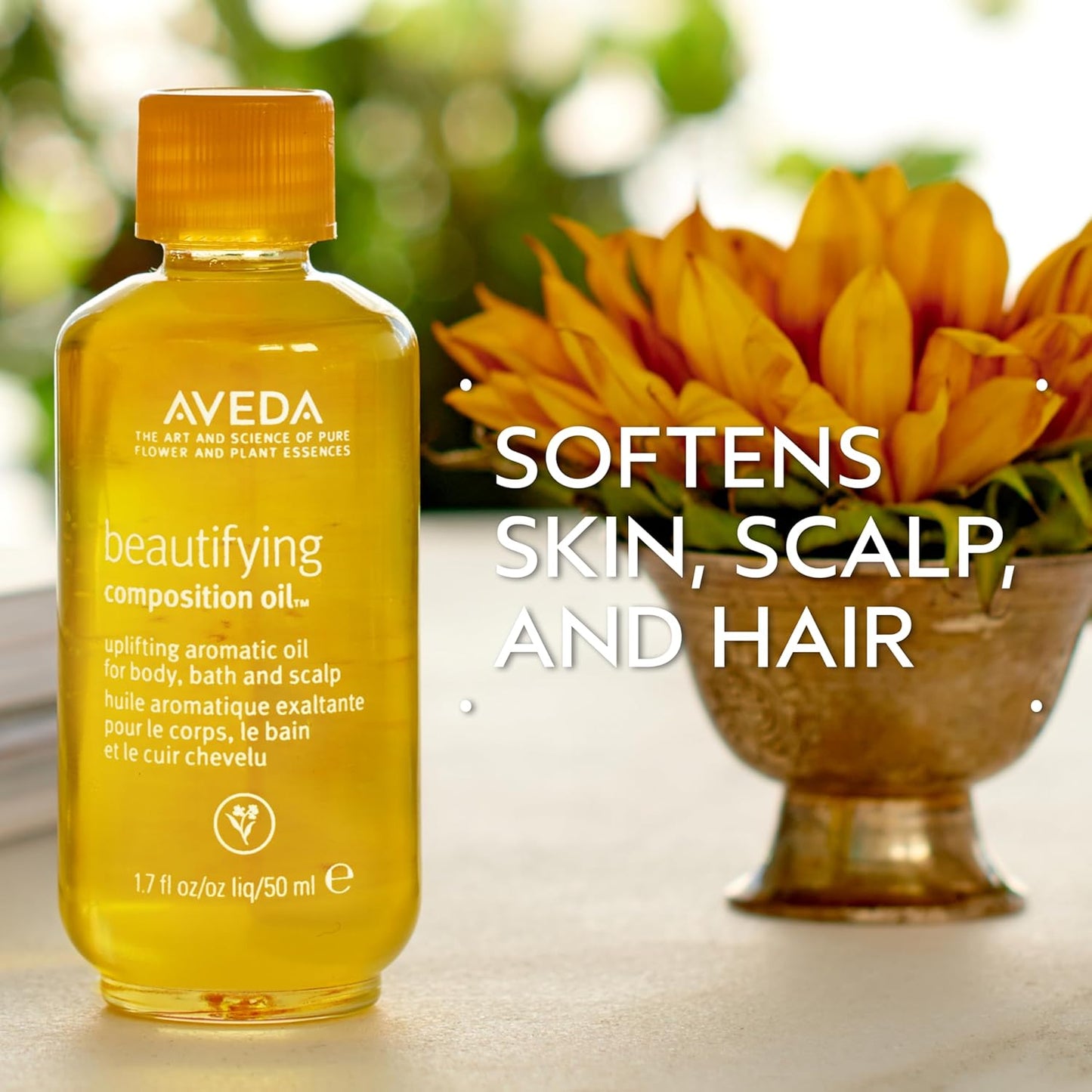 Aveda Beautifying Composition Oil - Organic Bath & Body Oil with Safflower & Olive Oil | 1.7 Fl Oz