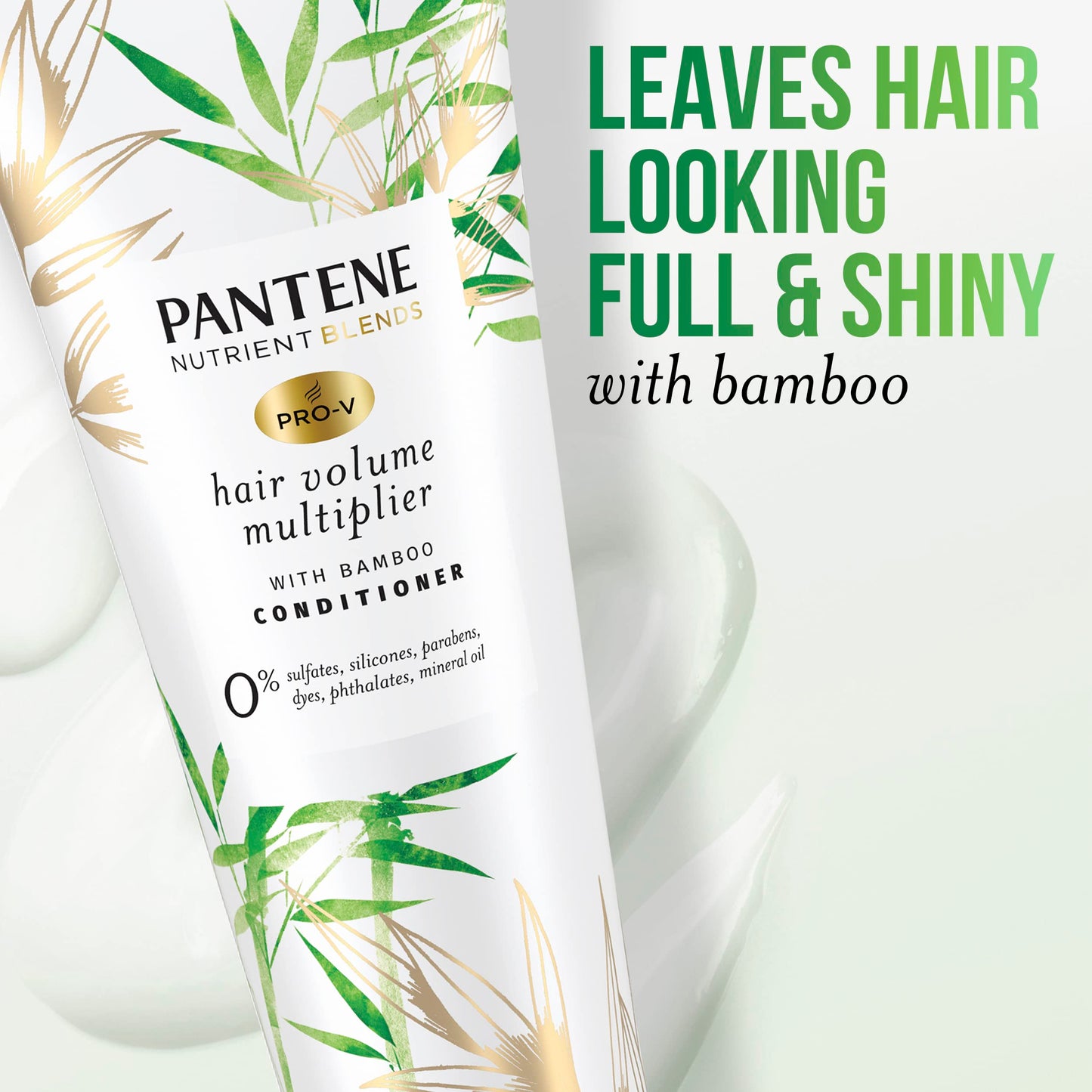Pantene Sulfate Free Conditioner, Volumizing conditioner for fine or flat hair with Bamboo, Color Safe, 8.0 oz
