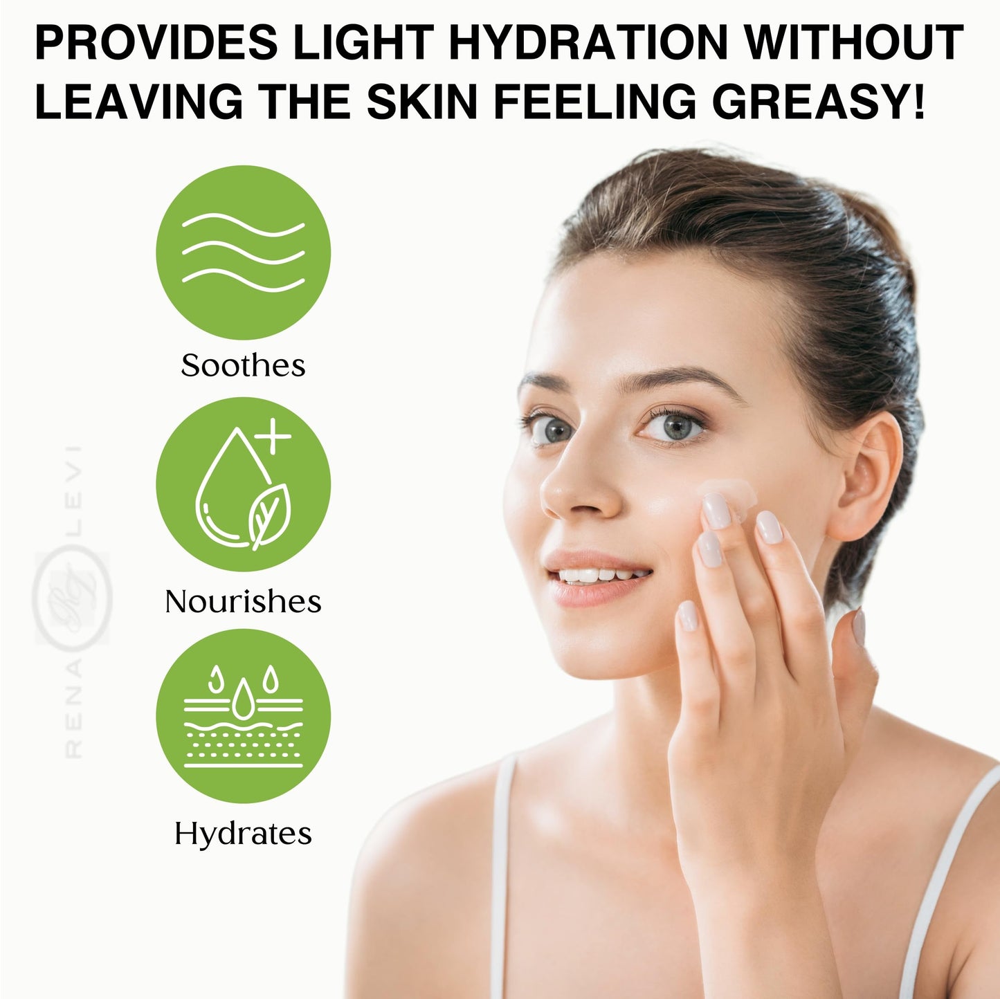 Rena Levi Light Moisture Creme Natural Facial Moisturizer for Oily and Acne Prone Skin, 1.7 Fl Oz