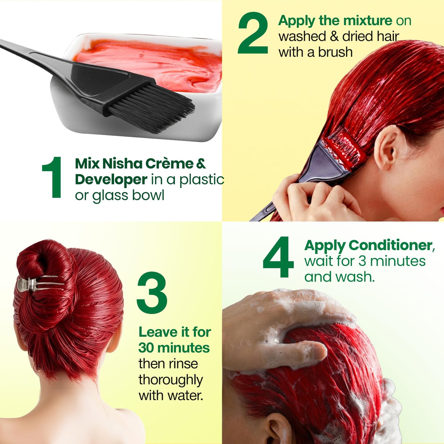 Nisha Creme Hair Color Flame Red Hair Dye Permanent Red Hair Colour 5.07 fl oz, Pack of 1