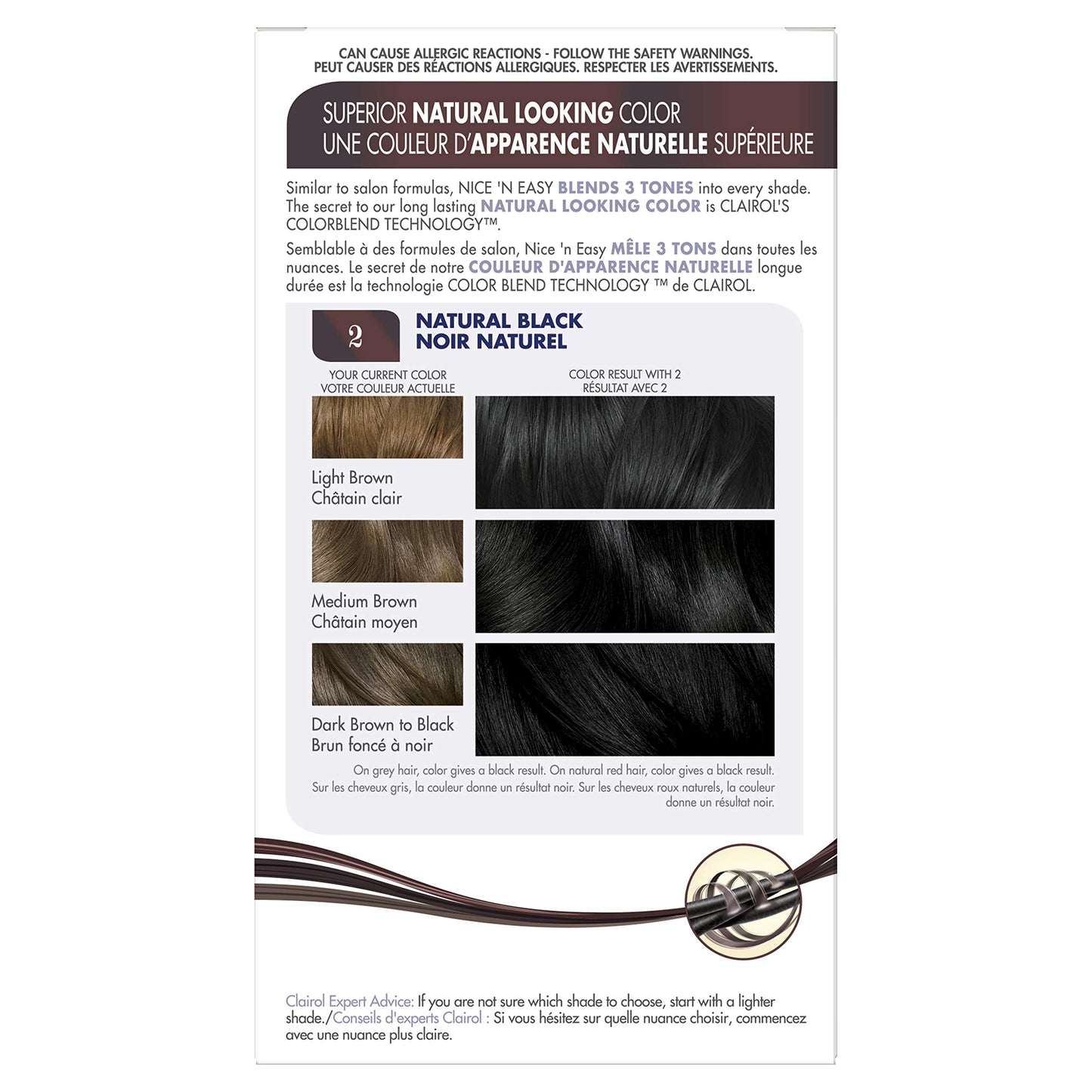 Clairol Nice'n Easy Liquid Permanent Hair Dye, 2 Black Hair Color, Pack of 3
