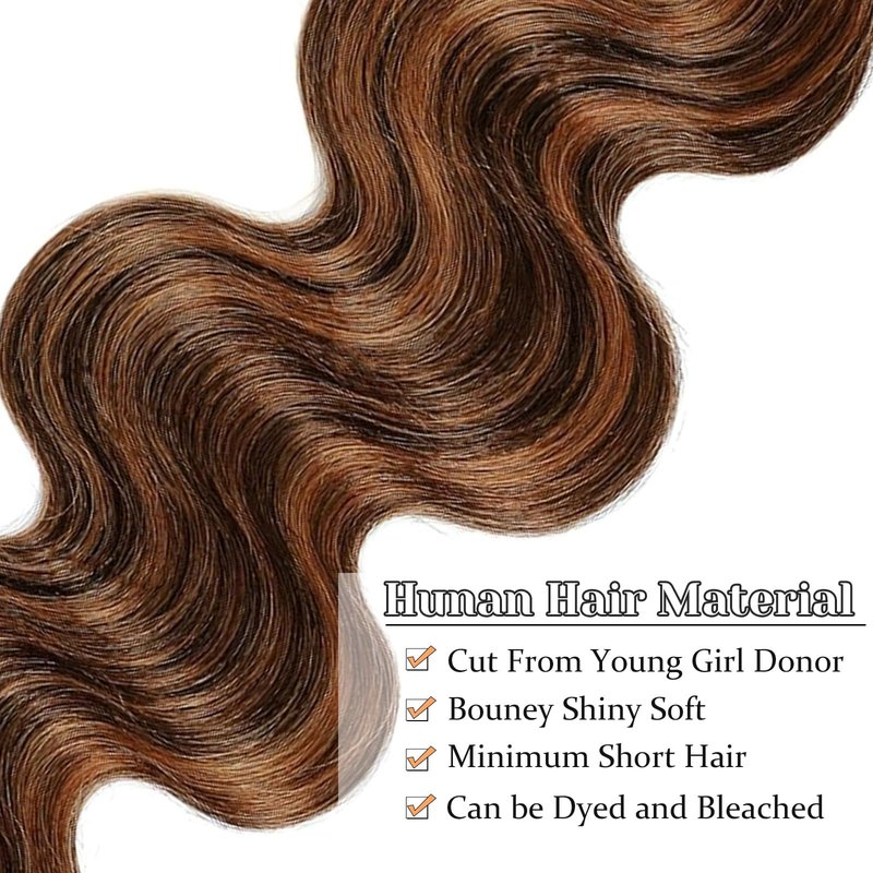 2x6 HD Lace Closure P1/30 Highlight Body Wave Transparent 2 by 6 HD Lace Closure 14 Inch 100% Brazilian Virgin Unprocessed Middle Part Human Hair Closure