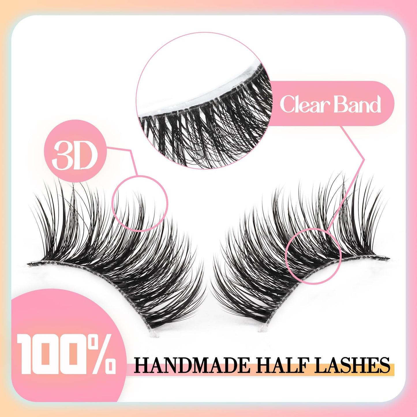 Ahrikiss Half Lashes Natural Look Wispy Cat Eye Lashes (TB02)