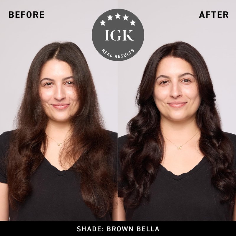 IGK Brown Bella | Chocolate Brown Hair Gloss + Color Depositing Mask | Boost Shine, Enhance Brunette Tones, Refresh Color | Semi Permanent Conditioning Treatment | Vegan | 6 oz