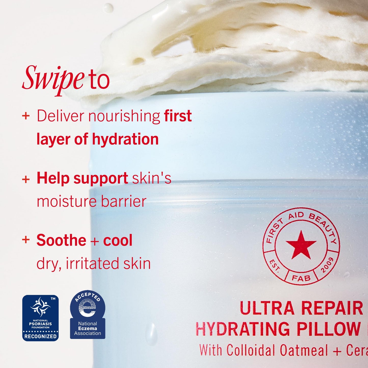 First Aid Beauty Ultra Repair Hydrating Pillow Pads, 60 ct