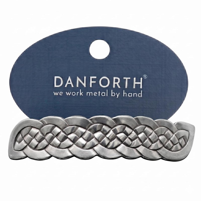 Celtic Knot Barrette - Handcrafted Pewter Hair Clip for Thick Hair | 3.5" Long x 0.75" High