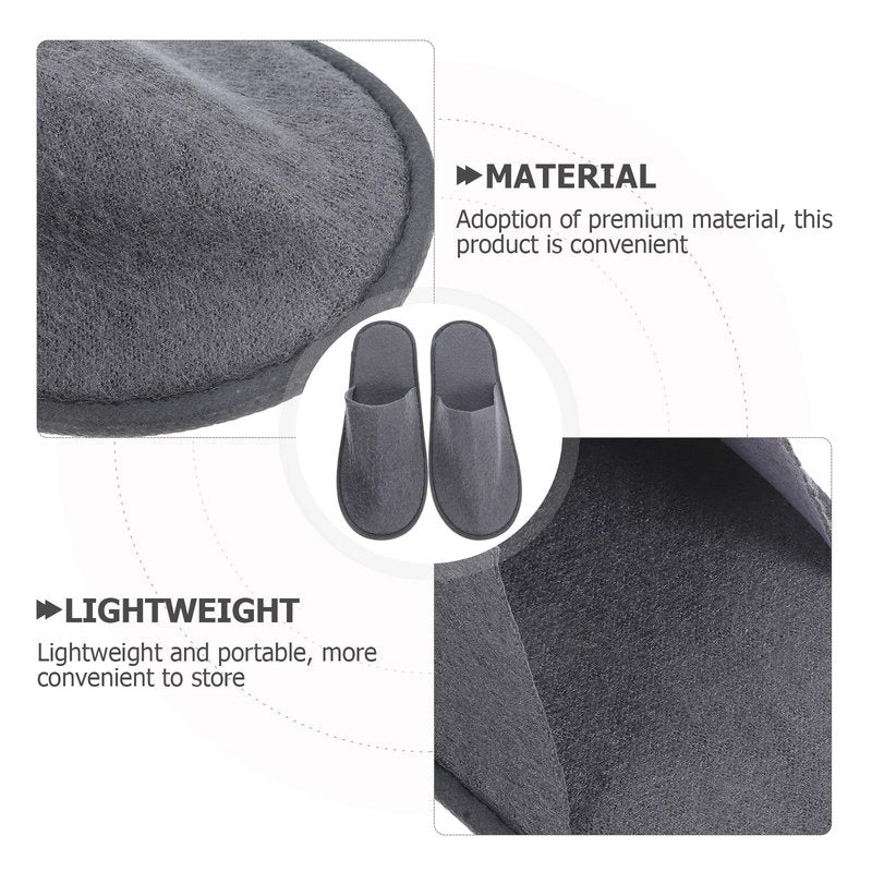 Healifty 10 Pairs Disposable Travel Slippers SPA Slippers Cotton Linen Close Toe Slipper Reusable Home Shoes for Travel Home Hotel(As shown)