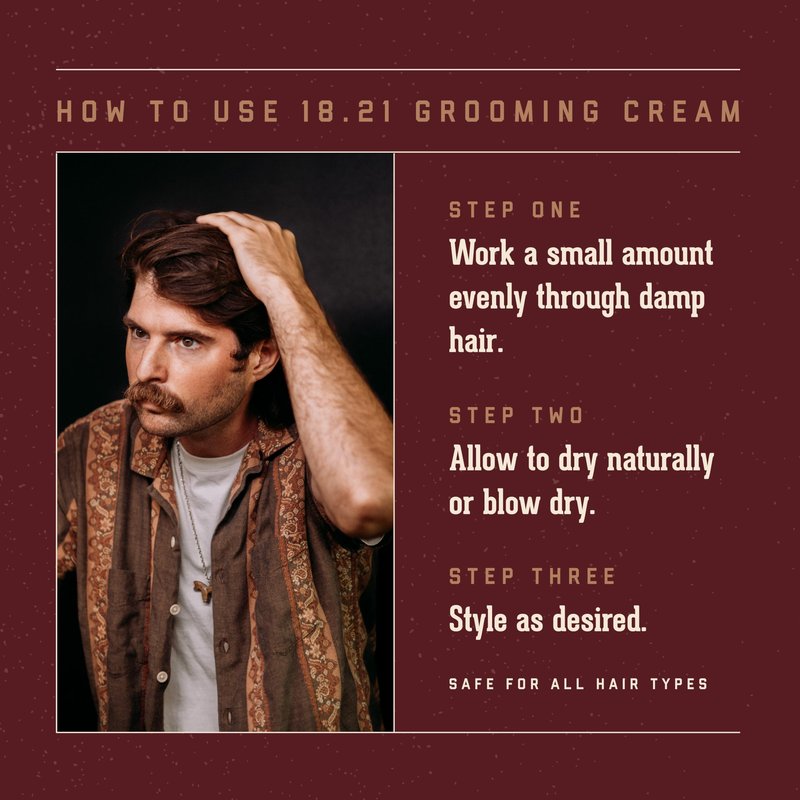 18.21 Man Made - Grooming Hair Smoothing & Texturizing Cream for Men – Frizz Control, Lightweight Styling with Soft Hold & Natural Finish - 3.4 oz