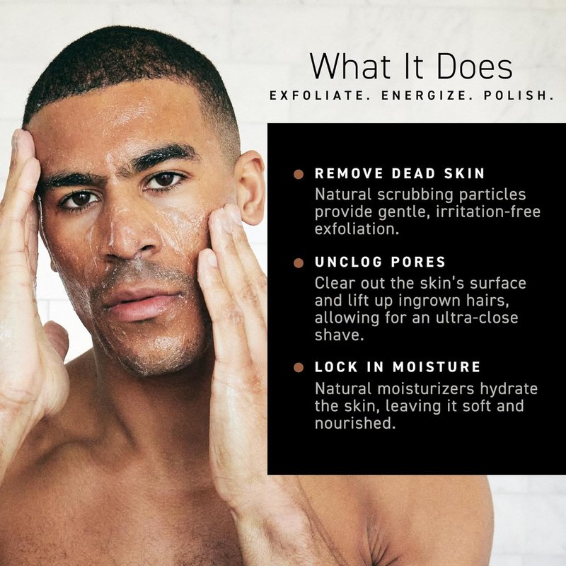 Brickell Men's Renewing Face Scrub - Deep Exfoliating Facial Scrub with Pumice, Caffeine & Jojoba Beads | 4 Ounce
