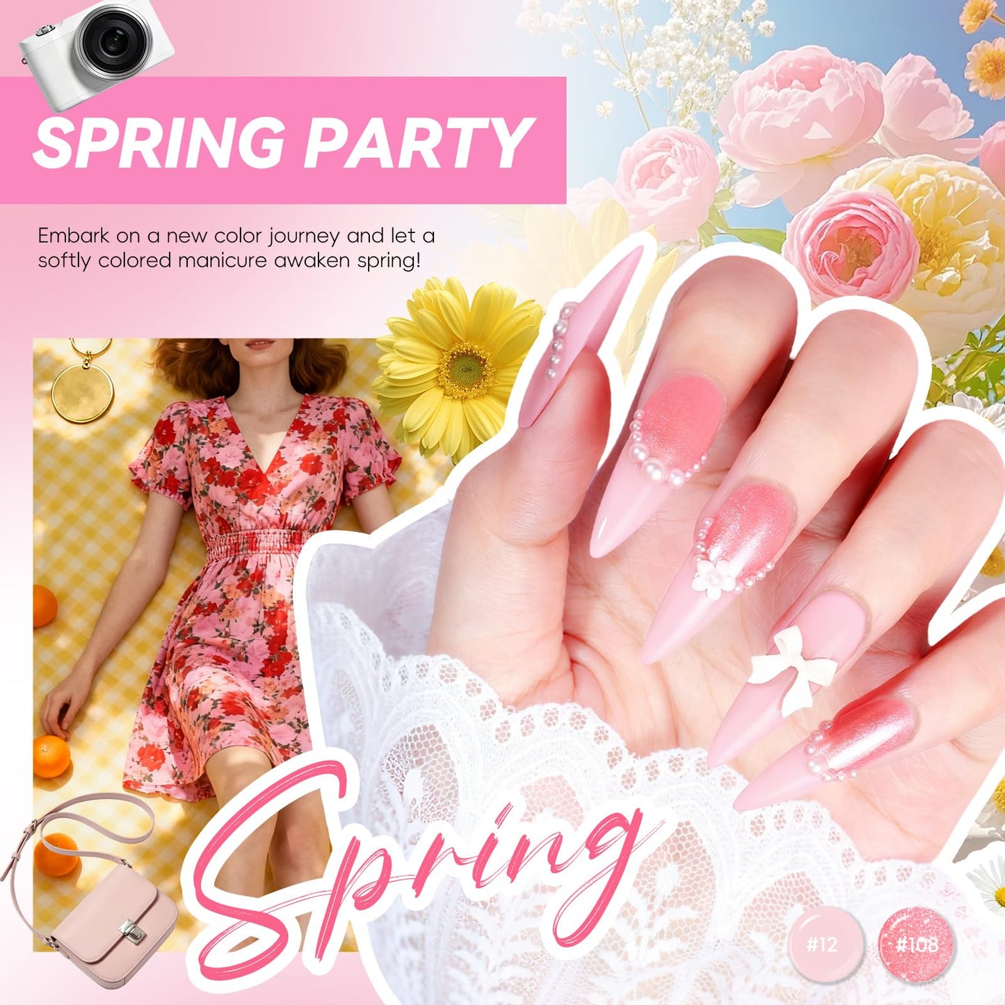 COSCELIA 60 PCS Gel Nail Polish Set, 55 Colors Gel Nail Polish with 5pcs Top Base Coat All Seasons Nail Polish Kit Spring Summer Full Colors Manicure Nail Art Gifts for Women Girls