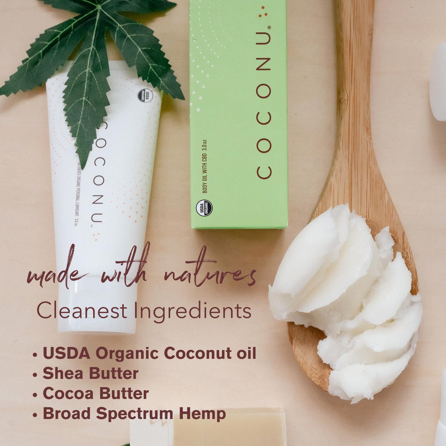 Coconu Hemp Infused Moisturizing Oil | Organic Coconut Oil Formula | Nourishing Skin Oil | Fragrance-Free | 3 oz