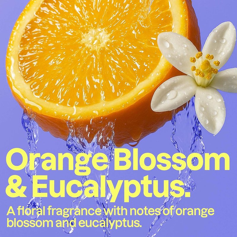 ATTITUDE Body Wash - EWG Verified Vegan Shower Gel with Orange Blossom & Eucalyptus | 67.6 Fl Oz Refill