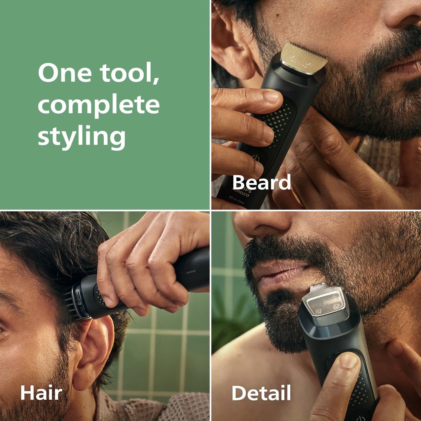 Norelco Philips All-in-One 3000 Series 13 in 1 Trimmer for Men, Beard Trimmer & Head Hair Clipper, Full Metal Self-Sharpening Blades & 8 Length Settings, MG3939/50