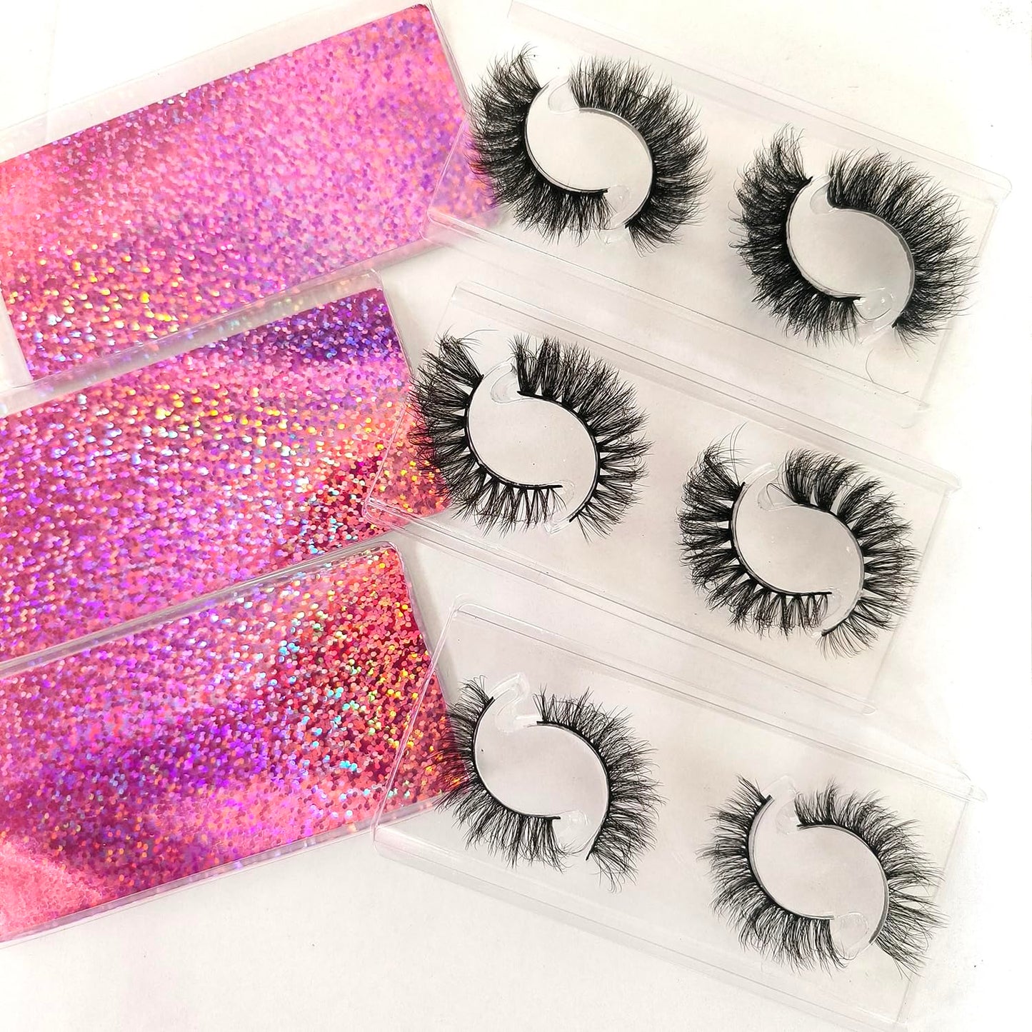 Fluffy False Eyelashes - 12-15mm Natural Look Faux Mink Lashes | 60 Pairs in 10 Styles
