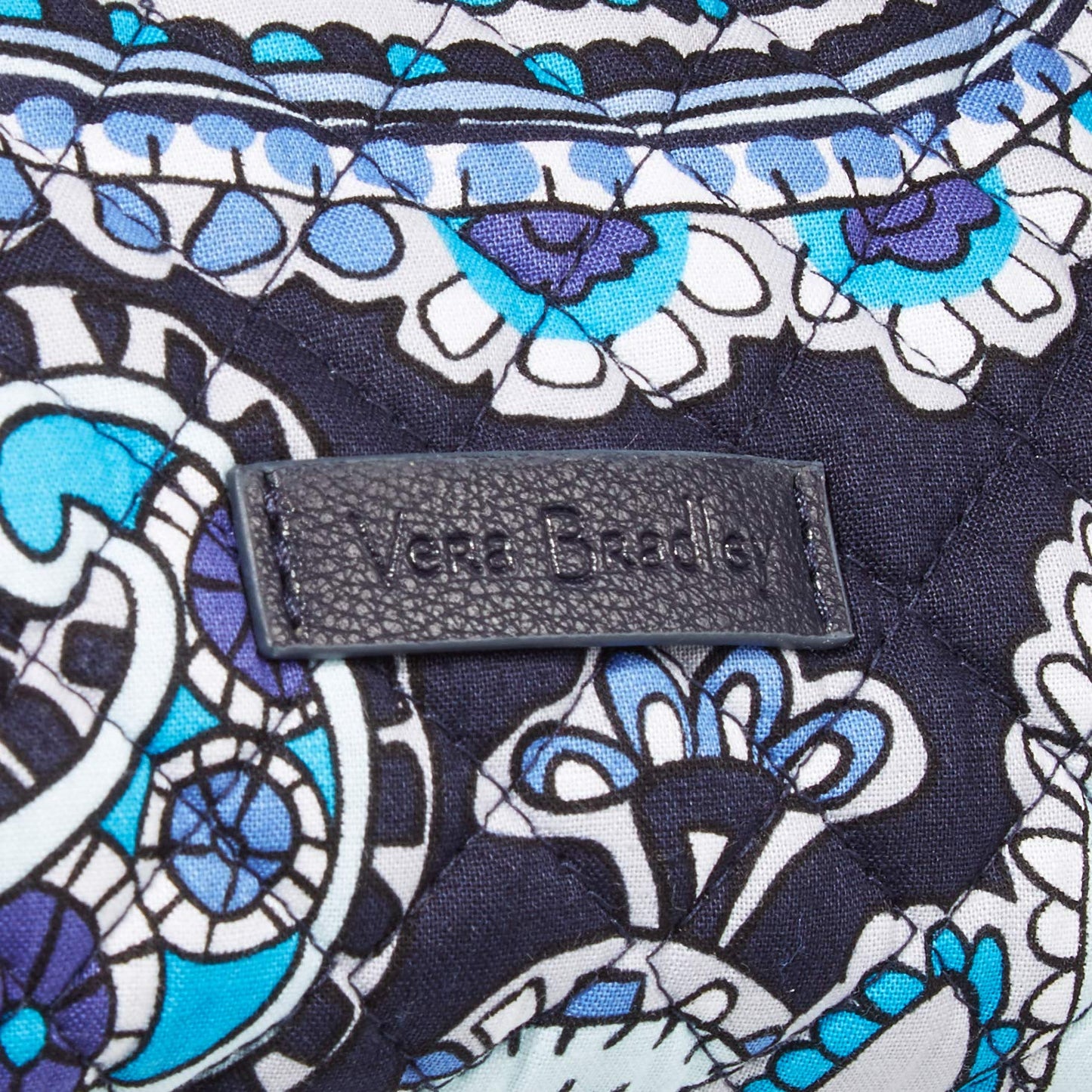 Vera Bradley Women's Cotton Lay Flat Cosmetic Makeup Organizer Bag, Deep Night Paisley, One Size