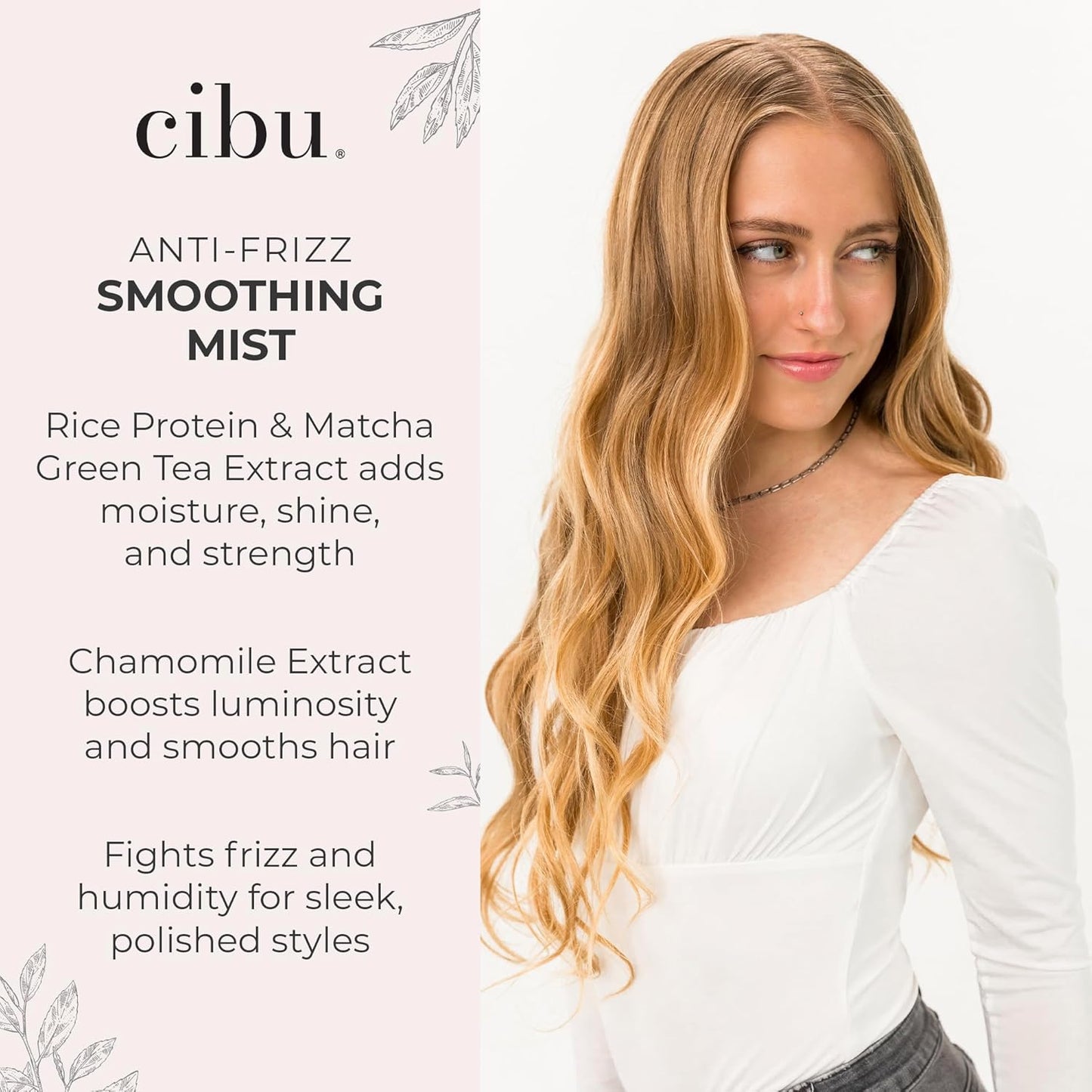 CIBU Anti-Frizz Smoothing Spray - Rice Protein & Keratin Treatment for Silky Hair | 8oz