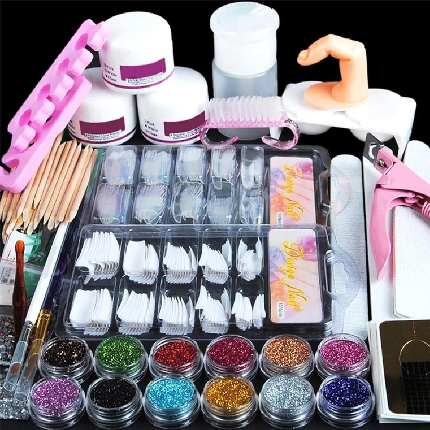 Acrylic Nail Kit for Beginners with Everything Acrylic Nail Set with Drill and U V Light Professional Nail Kit Acrylic Set Acrylic Powder Glitter Decoration Powder Nail Art Starter Kit Gifts for Women