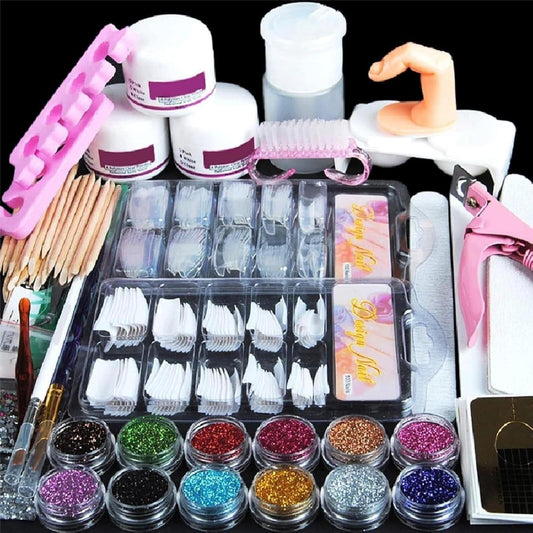 Acrylic Nail Kit for Beginners with Everything Acrylic Nail Set with Drill and U V Light Professional Nail Kit Acrylic Set Acrylic Powder Glitter Decoration Powder Nail Art Starter Kit Gifts for Women