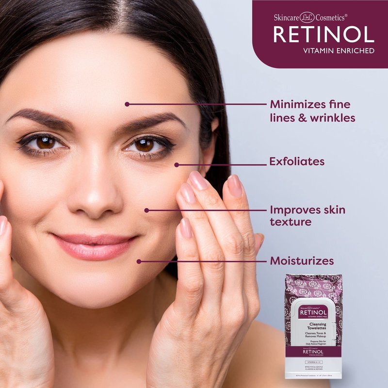 LIVAURA Retinol Makeup Remover Wipes – Face Wipes for Women Cleansing, Gentle Facial Cleansing Wipe, Makeup Removing Wipe for Faces, Travel Size Face Wipe for Sensitive Skin