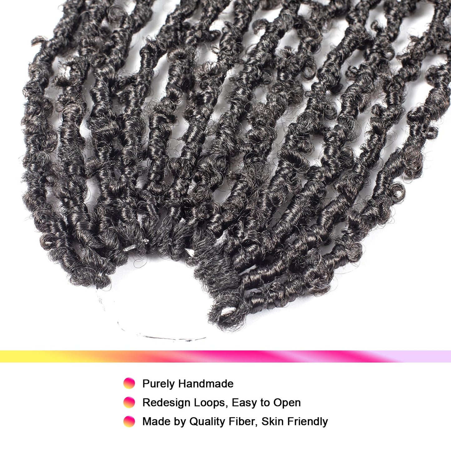 GUOHUI Super Light Butterfly Locs Crochet Hair 12 Inch 6 Packs Pre-Looped Soft Distressed Faux Locs Braids for Women Kids (12 Inch,2#)