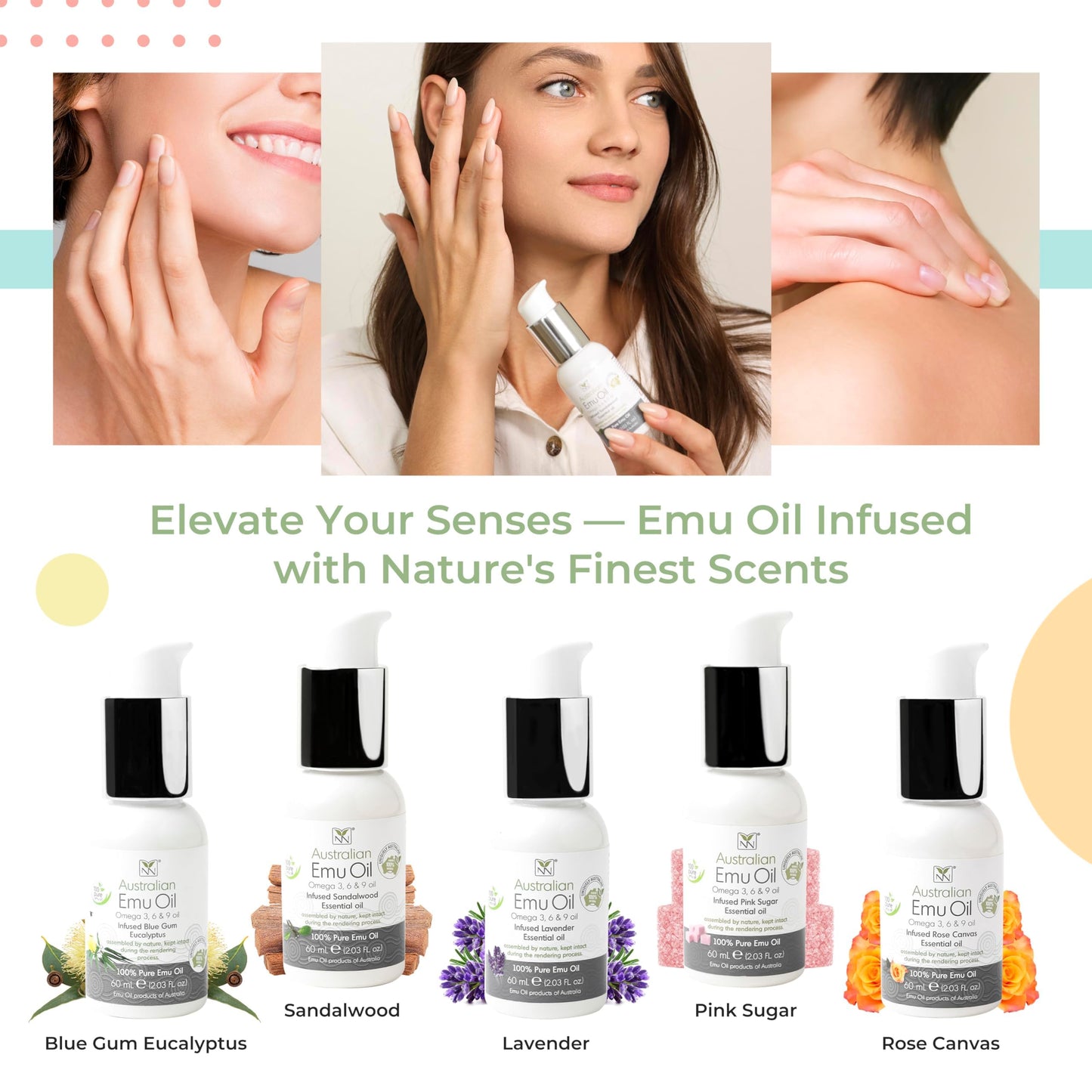Y Not Natural Pure Emu Oil - Organic Moisture for Face, Body, Hair, Scalp & Nails - Rich in Omega 3-6-9, Vitamins & Essential Minerals - Australian Emu Oil (200ml) 6.76 fl oz - Lemon Lime