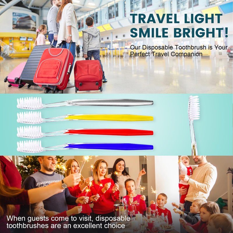 Navona 200 PCS Disposable Toothbrush with Toothpaste Bulk, Travel Toothpaste, Bulk Toothpastes, Individually Wrapped Bulk Toothbrush, Ergonomics Handle,Medium Soft Bristle, Perfect for Travel, Hotel