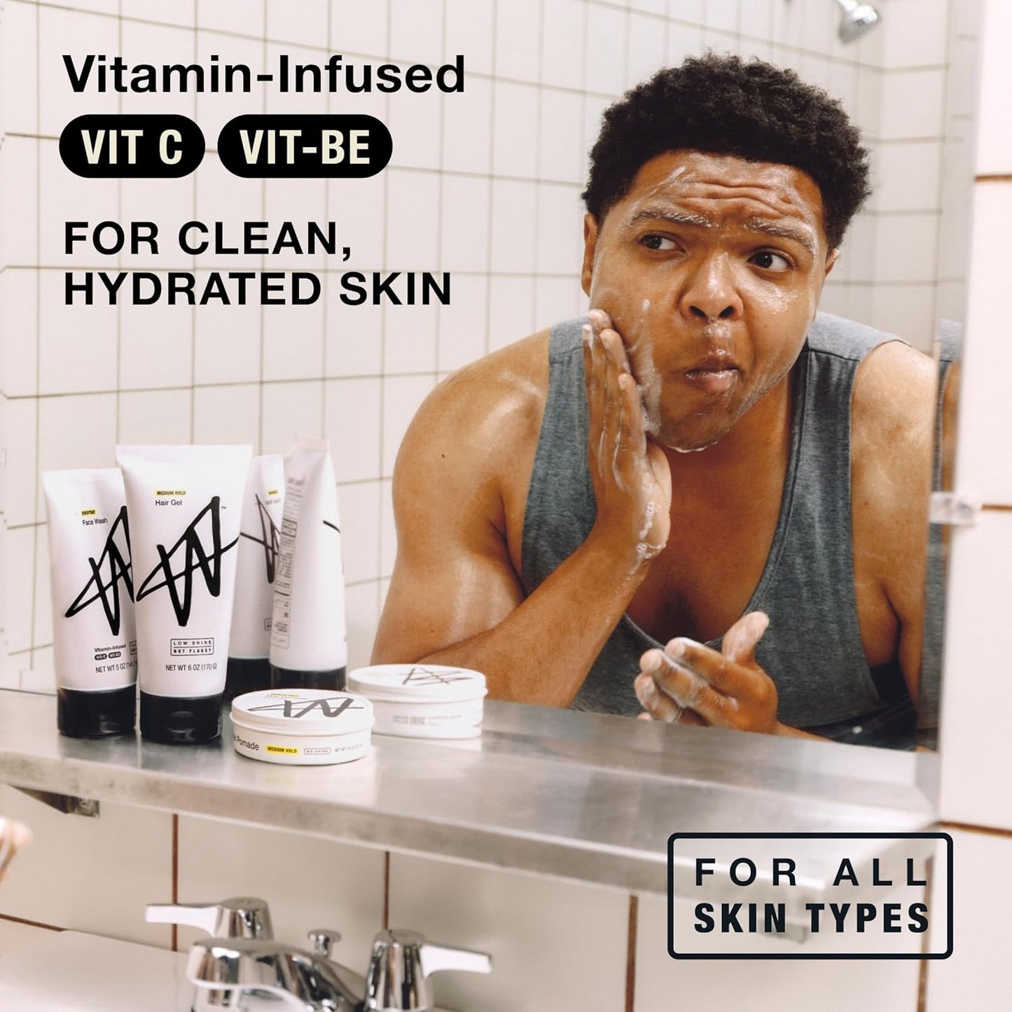 Everyday Men's Face Wash - Exfoliating Cleanser for All Skin Types | Unscented, 5 fl oz