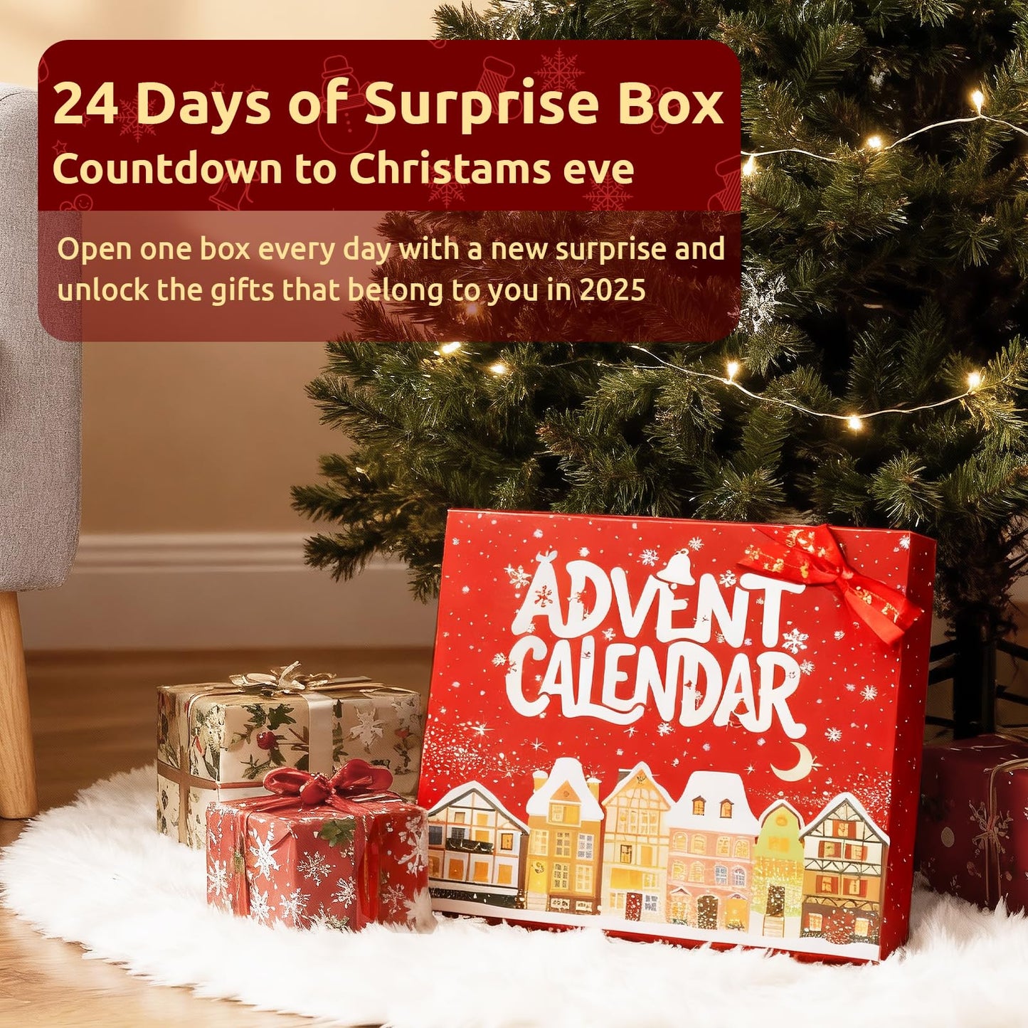CADDISE Advent Calendar 2025-24 Days of Christmas Countdown Calendar, Skincare Gift Set, Self Care Beauty Gifts, Christmas Spa Gift Box for Teen Girls and Women