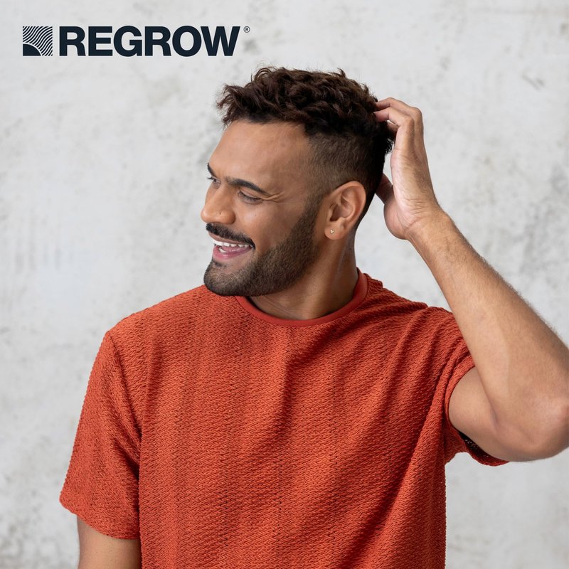 REGROW Mens Shampoo for Thicker, Stronger Hair, Cleanses the Scalp and Helps Reduce Hair Loss and Thinning with Caffeine, Biotin and Niacinamide, Sulfates and Paraben Free 10.14 Fl. Oz
