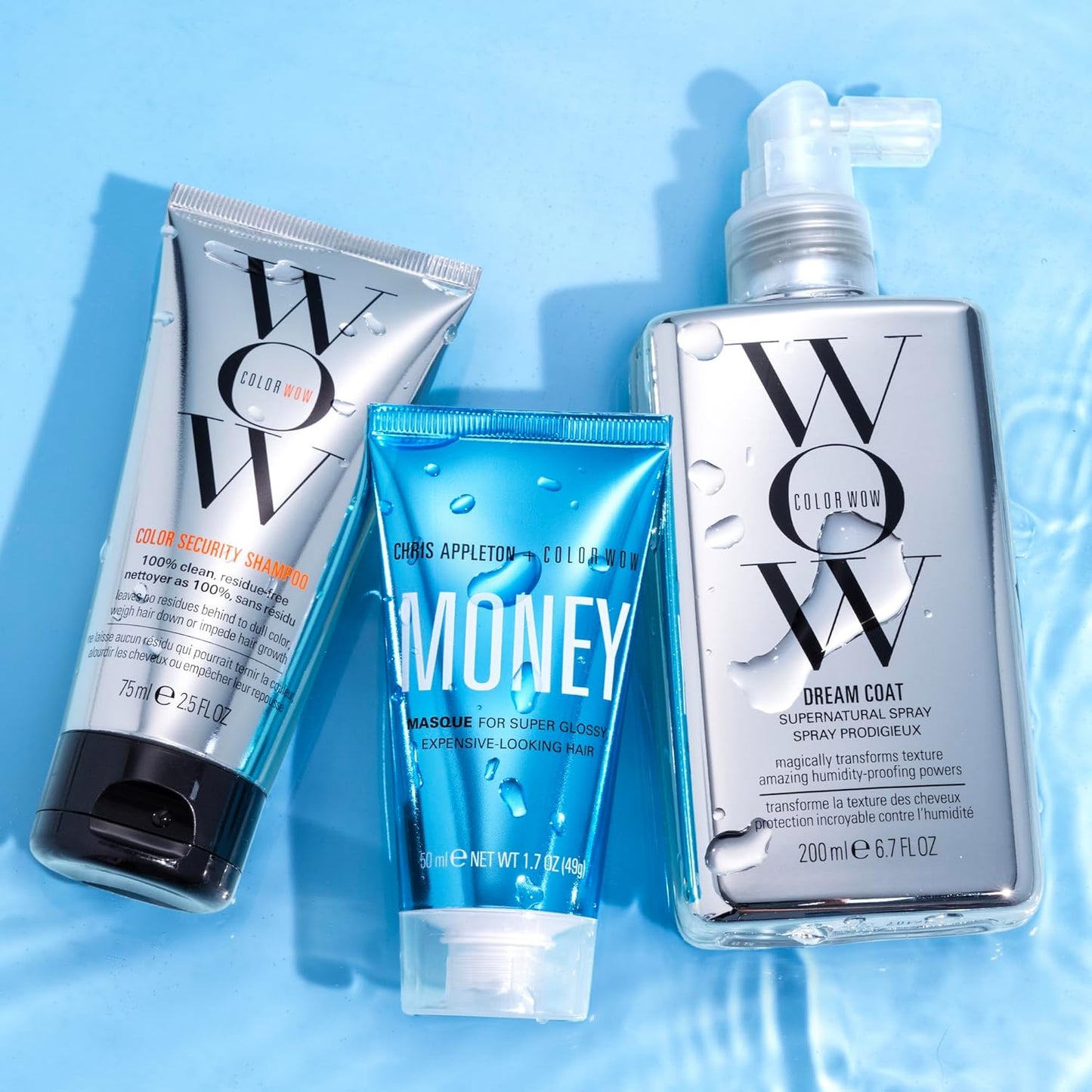 COLOR WOW Smooth + Shiny Hair Care Kit - Frizz Control & Shine Boosting Treatment