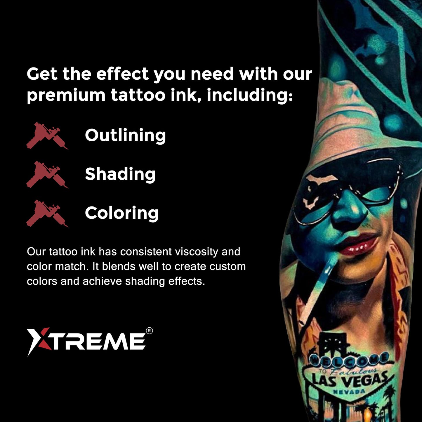 Xtreme Tattoo Ink, Versatile Medium Viscosity for Precision Tattooing, Rich Hue, Quick Healing, Acrylic-Free, Water Based and Premium Quality - Ready-to-Use Tattoo Ink (Sunburst, 4 oz)