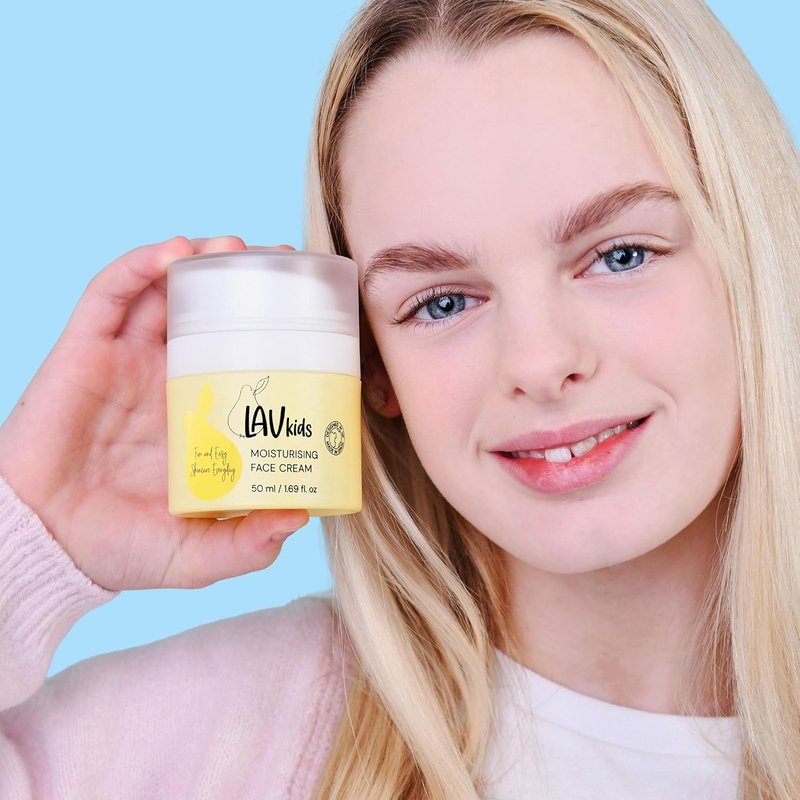 LAV KIDS Face Moisturiser - Jojoba Oil & Shea Butter Formula | Gentle Cream for All Skin Types, 50ml