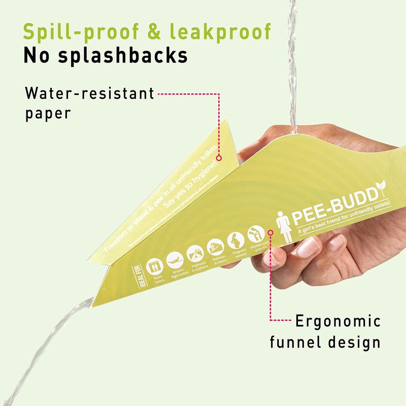 PEE BUDDY 80 Funnels Portable Female Urination Device | Disposable Female Urinal Funnel | Travel, Camping & Hiking and Outdoor Activities | Foldable and Compact Stand and Pee Funnel for Women, Girls