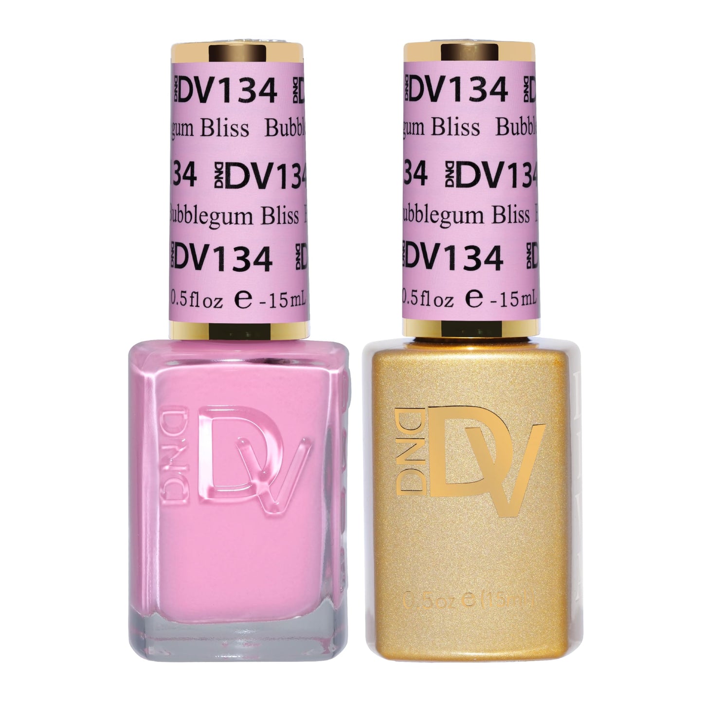 DND Diva Gel Polish Set, Soda Poppin Collection, UV/LED Gel Polish and Air Dry Nail Lacquer, Matching Chip-Free Polish Duo, 134 Bubblegum Bliss, 0.5 Fl Oz
