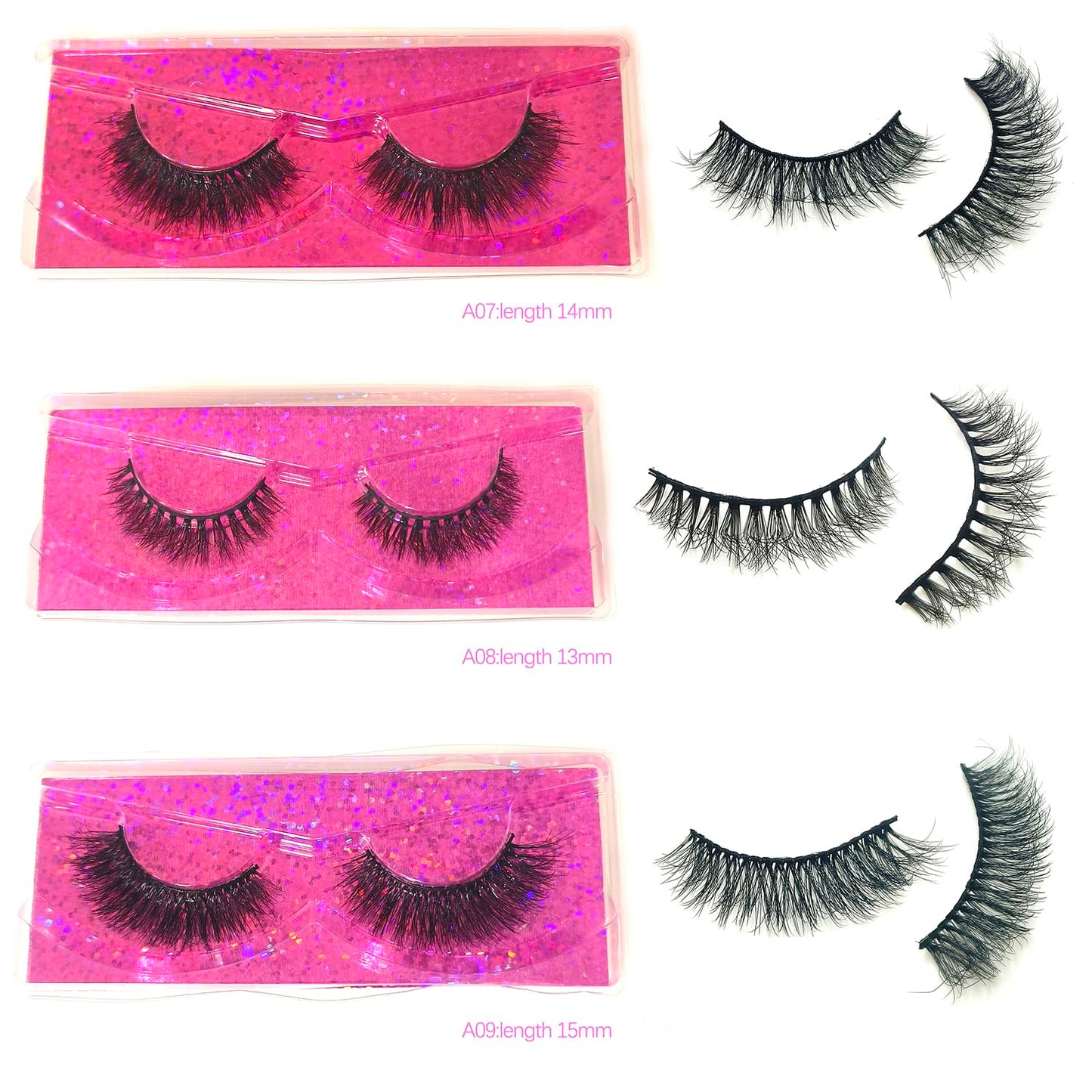 U-Hotmi Natural Look Fluffy Eye Lashes, Faux 3D Mink Lashes 10 Styles Eyelashes Wholesale(30 Pairs)
