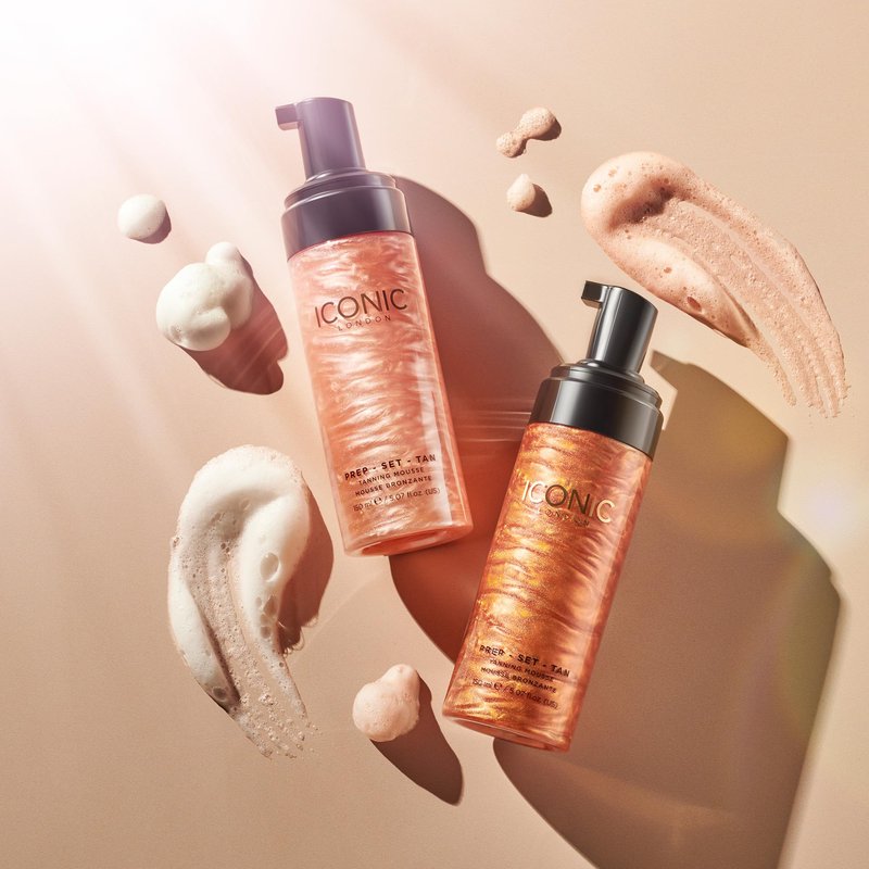 ICONIC LONDON Prep Set Tan Mousse | Long Lasting, Sun Kissed Skin, Bronze Glow, Cruelty-Free, Vegan Makeup, Glow