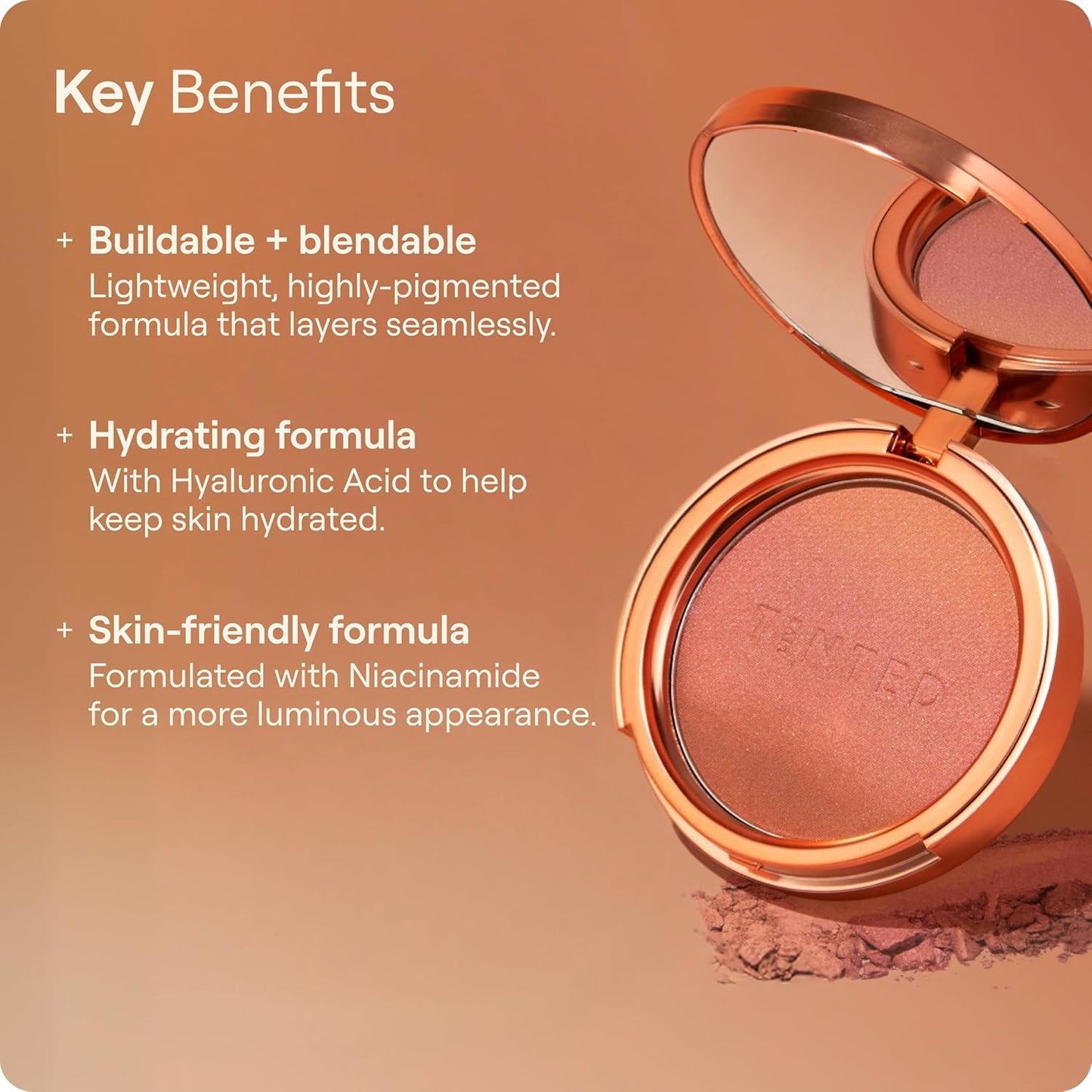 Live Tinted Huebeam Blushing Bronzer - Lightweight, Buildable & Blendable Formula for Sunkissed Skin | Sahara Sunset Color