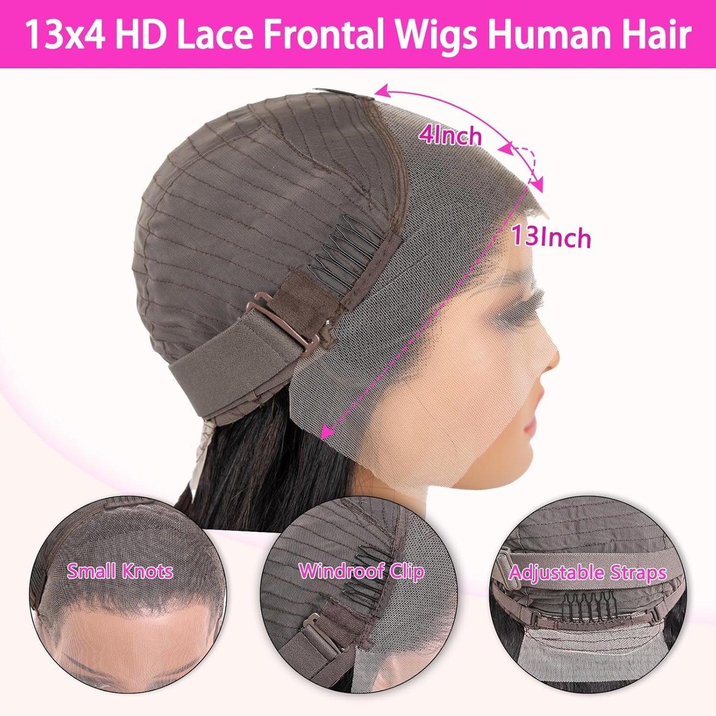 OPNGF Bob Wig Human Hair Glueless 13x4 HD Lace Front Wigs For Black Women Straight Transparent Frontal Short Human Hair Bob Wig 14 Inch Pre Plucked With Baby Hair 180% Density