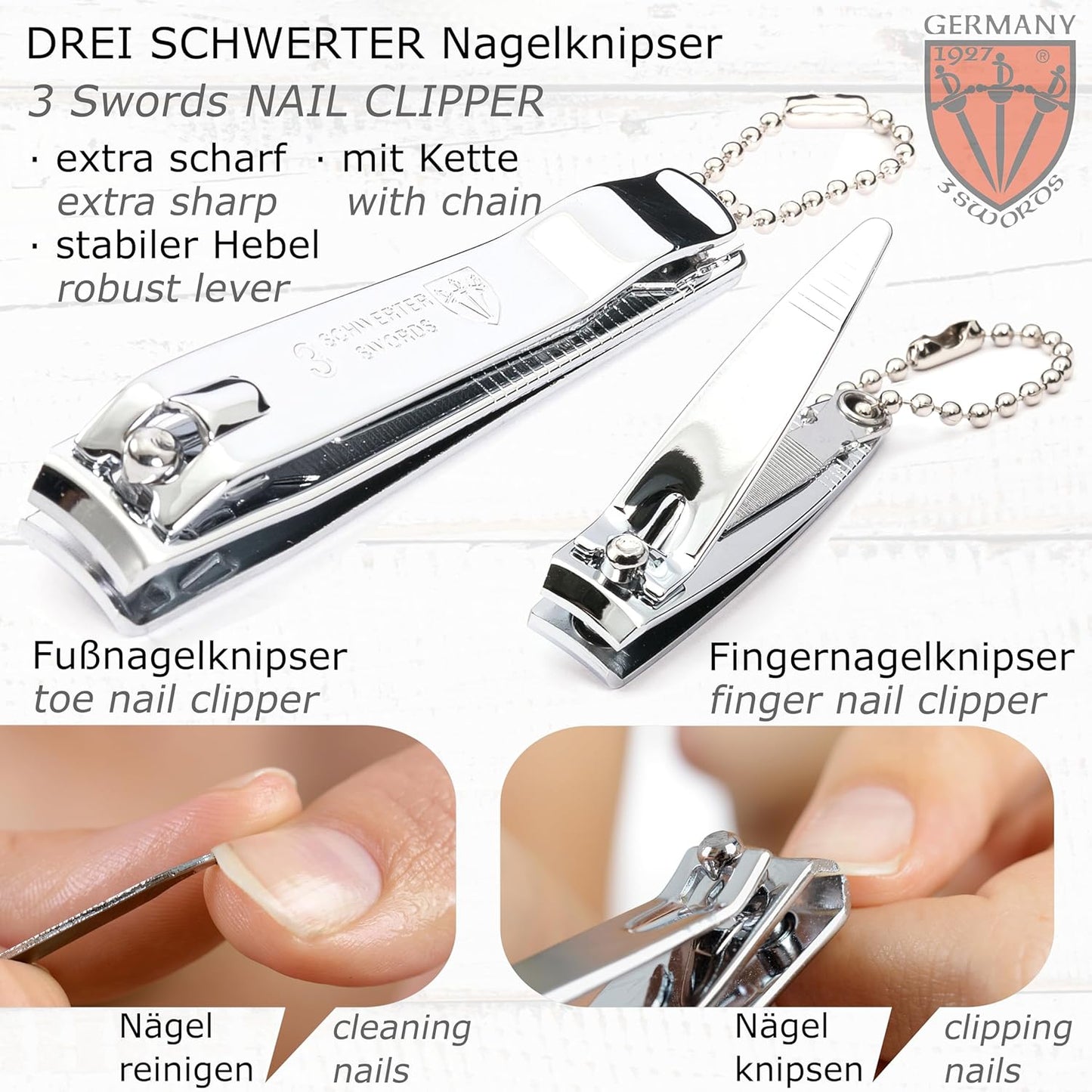 3 Swords Germany 5-Piece Manicure Pedicure Grooming Kit - Professional Nail Care Set in Fashion Leather Case | Gift Box Included