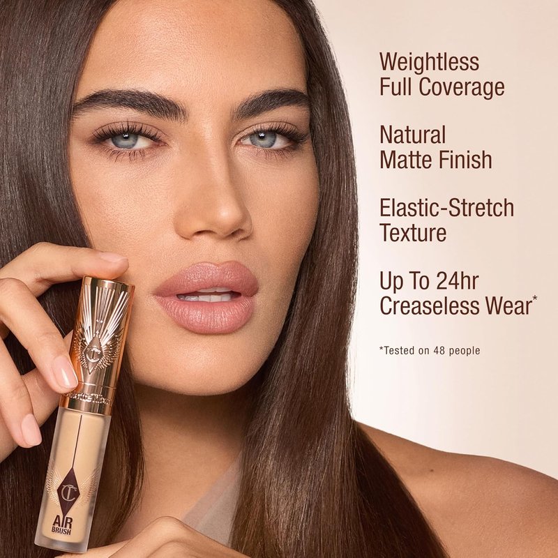 Charlotte Tilbury Airbrush Flawless Blur Concealer - Longwear, Hydrating & Crease-Proof for Dark Circles & Blemishes | Full Coverage, Natural Matte Finish