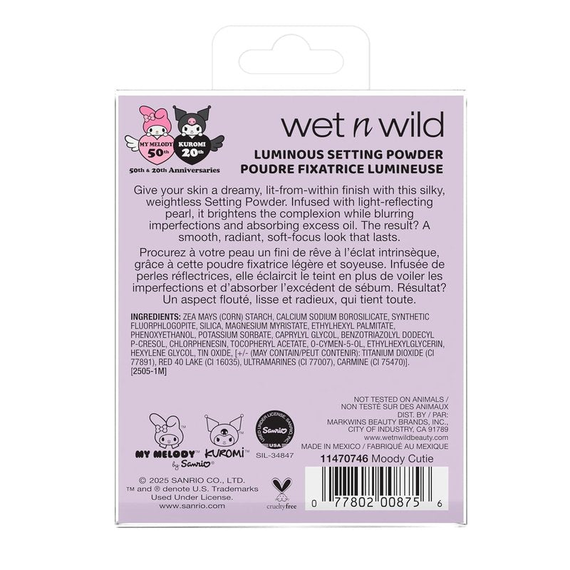 My Melody & Kuromi Luminous Loose Setting Powder - Moody Cutie | Lightweight Finish